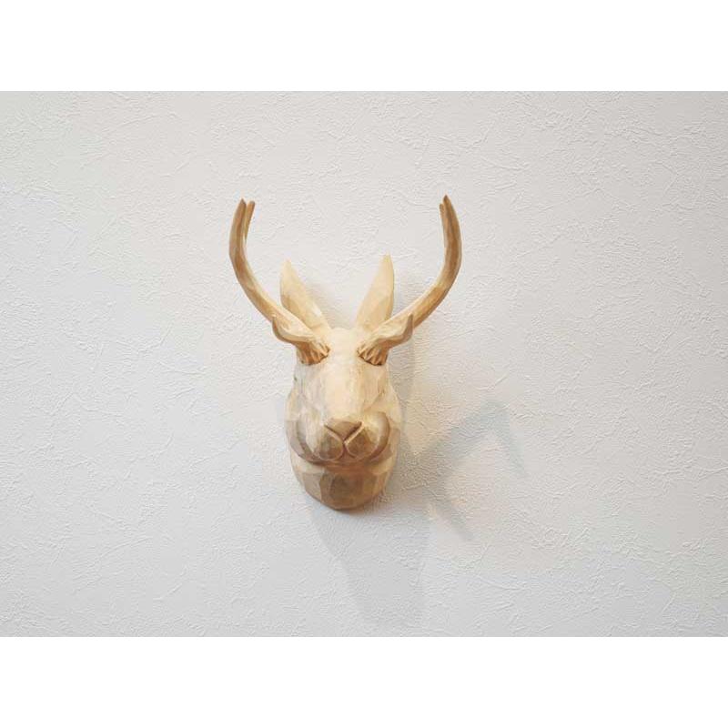 ウッド アニマル ヘッド Jackalope ジャッカロープ 動物 ウサギ