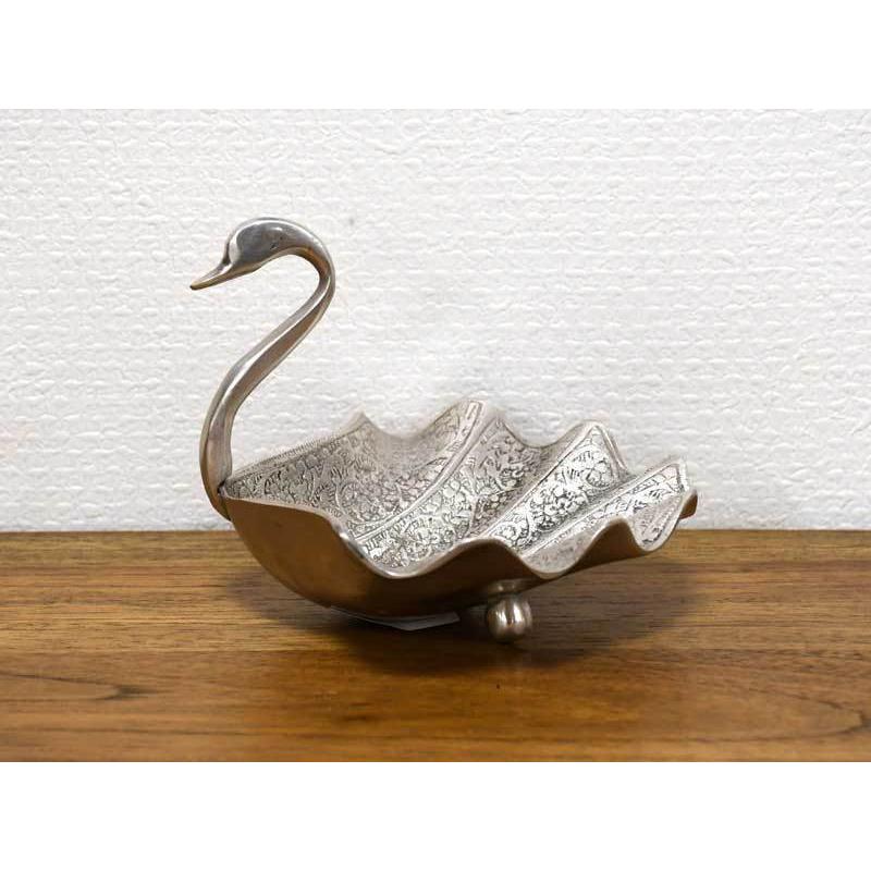 林茂松 花器 花瓶 能穴焼 羽をやすめる姿 鶴 白鳥 山梨県