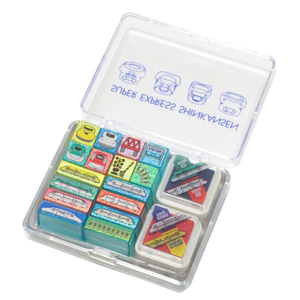 新幹線スタンプセット 新幹線 スタンプセット 線路バージョン 立誠社 男の子 文房具 ご褒美