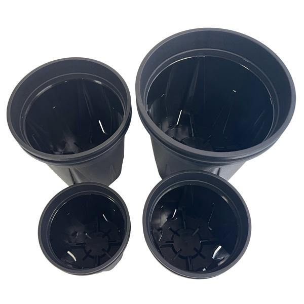 BOTANIZE バンクシー プラスチック鉢 2種セット すくすくいい根ポット ブラック 3.5号 4号 5号 6号 各2鉢ずつ 合計8鉢