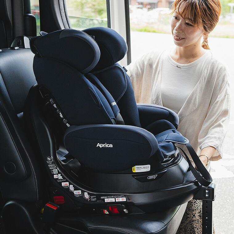 【美品】Aprica 回転式チャイルドシート フラディアプラスライト ネイビー アップリカ フラディアプラスライト ライトネイビー ( 1台