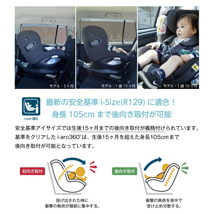 Joie ジョイー チャイルドシート カトージ 即納 アイ・アーク360 キャノピー付 送料無料 / グレー ブラック 新安全基準R129適合 身長40cmから105cmの画像