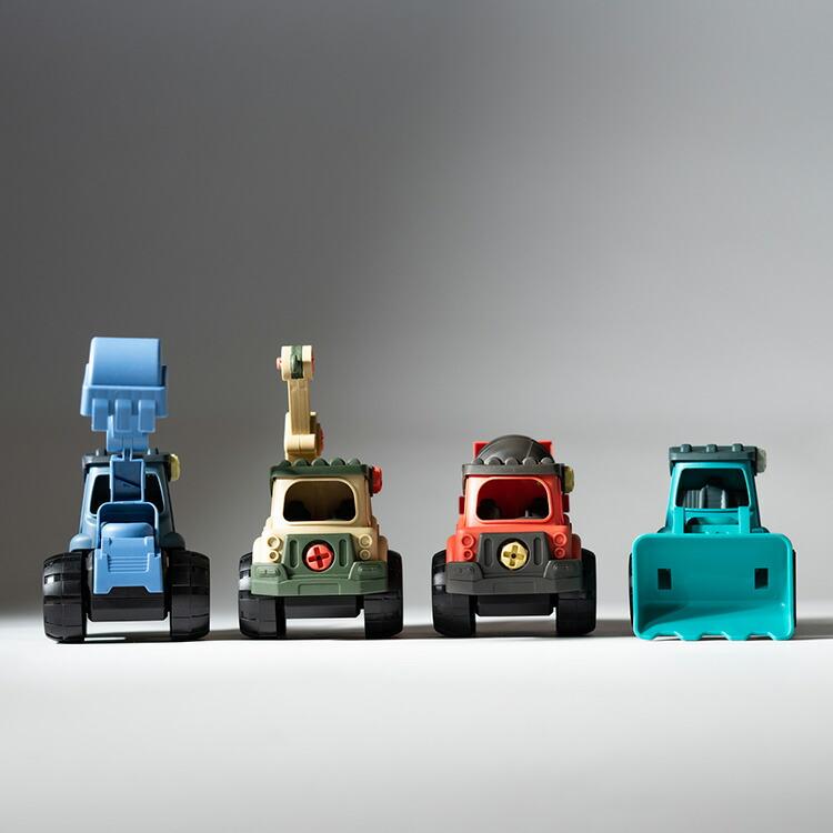 自分で組み立て！はたらくくるま 4個セット ごっこ遊び DIY TOY CARS 4