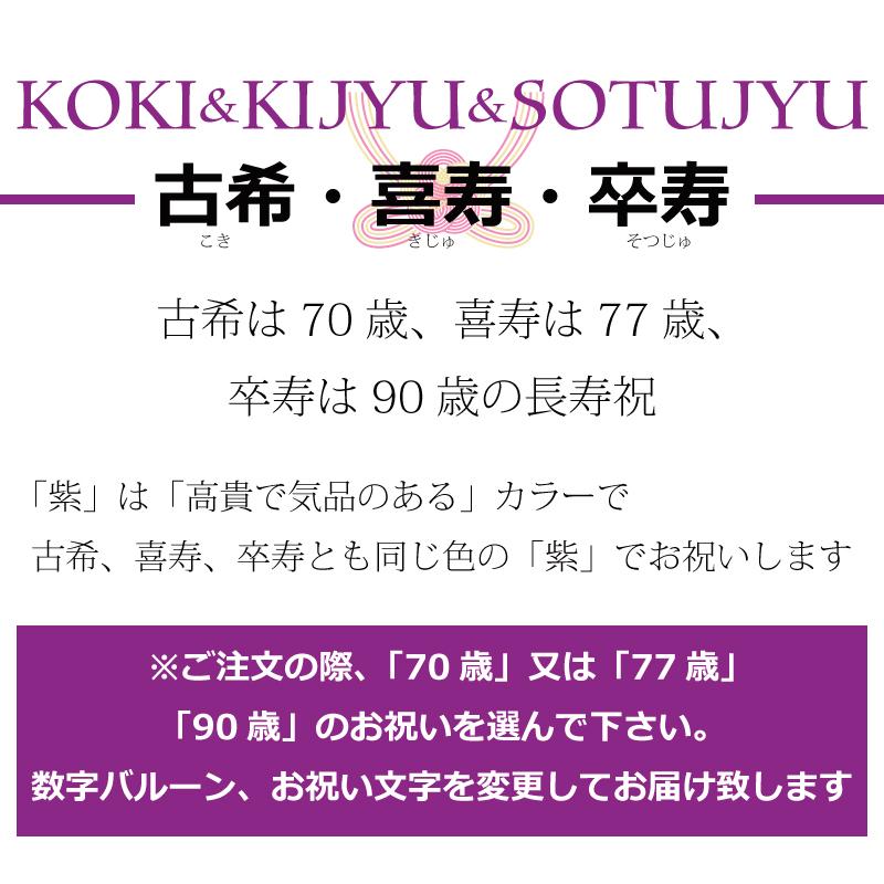 70歳 古希祝 77歳 喜寿祝 90歳 卒寿祝 女性 男性 バルーン 誕生日 プレゼント 長寿祝バルーンアレンジ紫 Bl 95 おむつケーキ 出産祝い Baby Arte 通販 Yahoo ショッピング