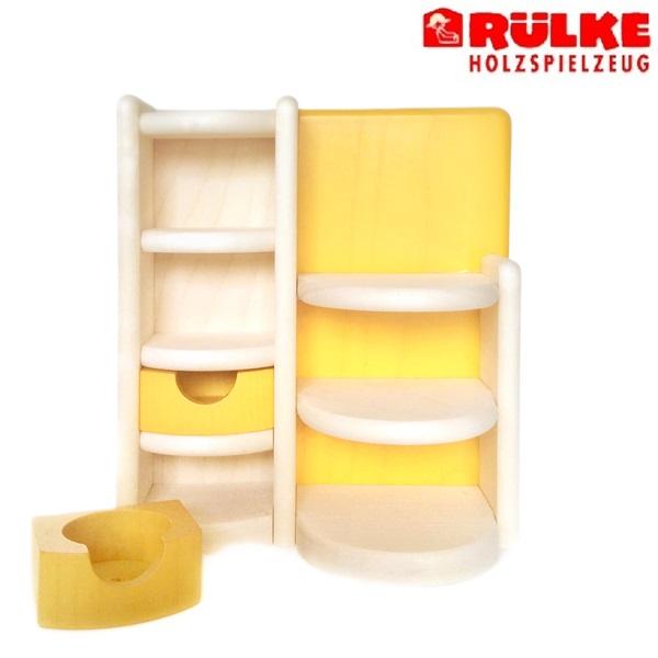 リュルケ RULKE 飾り棚 ドールハウスシリーズ 木製家具 引出し 棚 白木 【沖縄及び離島は発送対応外】_1