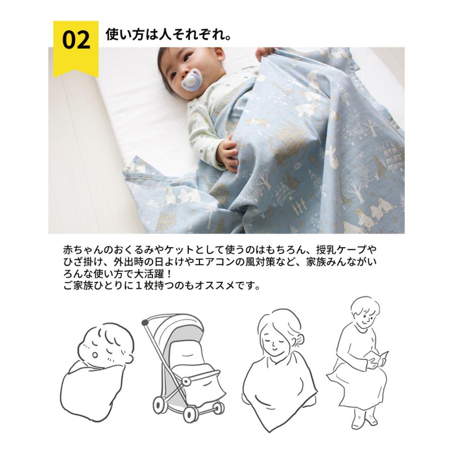 楽天市場】新色追加 MOOMIN ムーミン 6重 ガーゼケット シングル