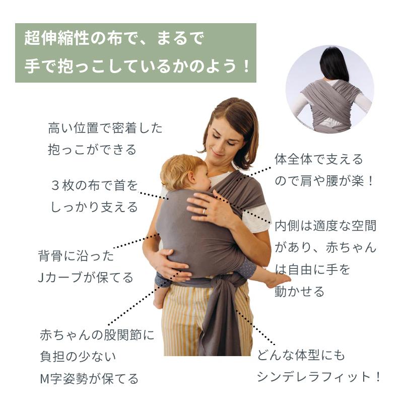 抱っこ紐 ボバラップ bobawrap M字姿勢 コアラ抱っこ 一日中抱っこができる おんぶ紐 巻くだけ 1枚布 ベビーラップ ベビーウェアリング 新生児 巻くだけの画像