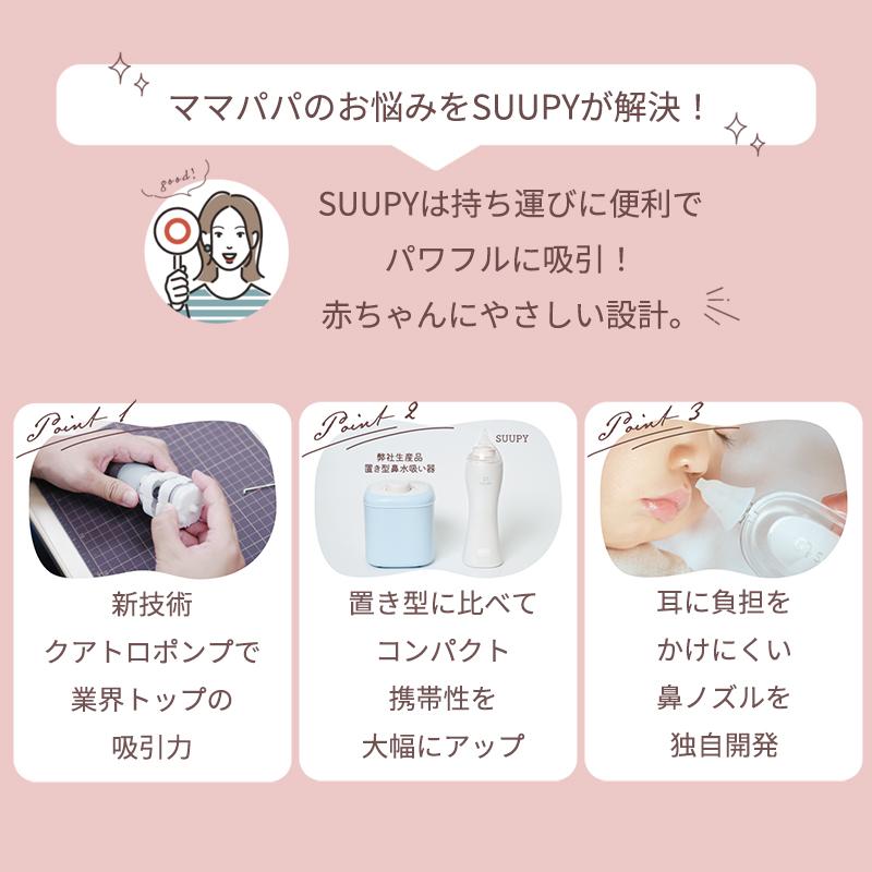 電動鼻吸い器 スーピー SUUPY コンプリートセット 鼻吸い器 鼻水吸引器 電動 ハンディ 子供 赤ちゃん ベビー 医療機器認証 コンパクト 携帯 静音 子どもの画像