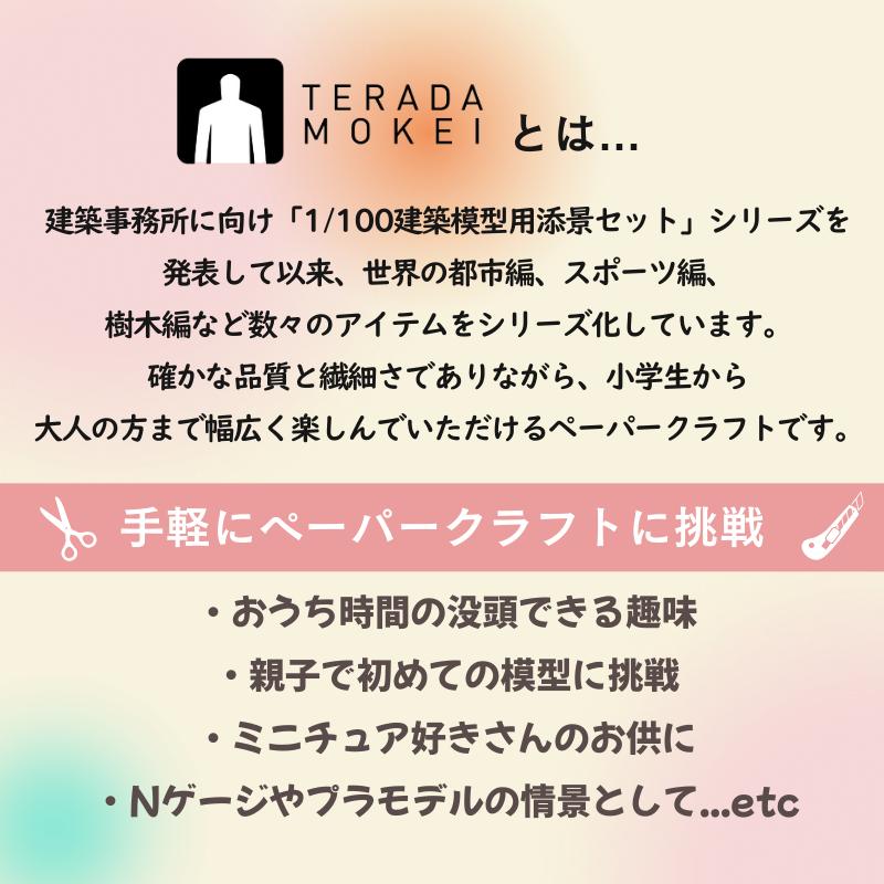 お仕事編】 1/100 建築模型用添景セット ペーパークラフト ミニチュア