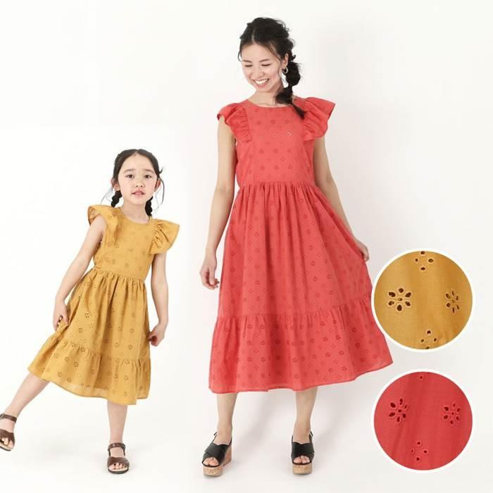 21新商品 ママとおそろい Dolcina ドルチーナ レースワンピース 90 140cm 綿100 子供服 フリー キムラタン 女の子
