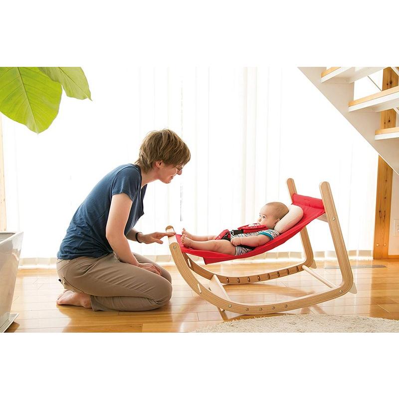 【美品】ファルスカ スクロールチェアプラス レッド farska スクロールチェアプラス ナチュラル / レッド ｜ ブリベビ