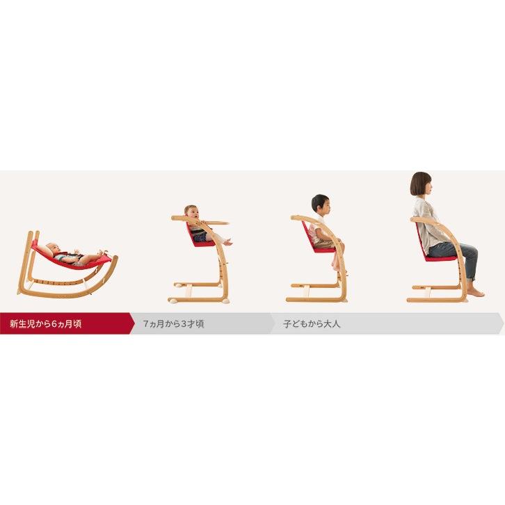木製ベビーチェア 長く使えるファルスカのスクロールチェアプラス