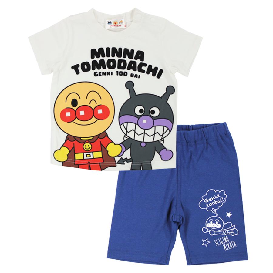 本体綿100 21年 夏物 アンパンマン 天竺 アンパン セットアップ Anpanman トラスト ｔスーツ バイキン