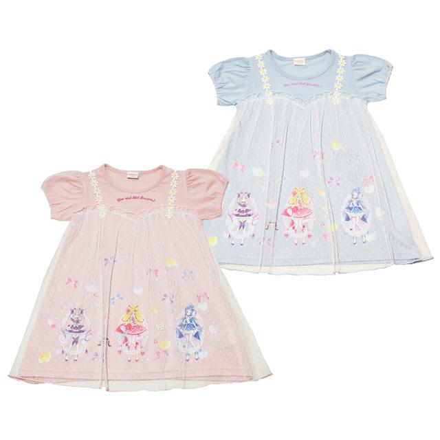 2025年 夏物 キミとアイドルプリキュア 天竺 チュール 半袖ワンピース