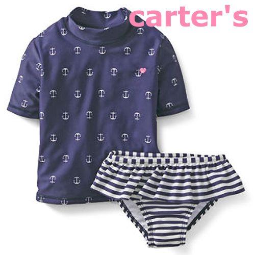 カーターズ Carteru0027s 水着 ラッシュガードセット アンカー ネイビー 