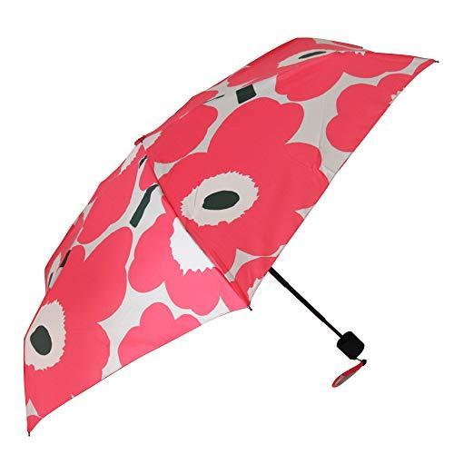 【お買得】 marimekko マリメッコ Mini Manual Unikko 折りたたみ傘 ピンク×ダークグリーン×ベージュ 76 その他傘