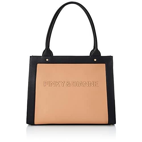 ピンキーアンドダイアン バッグ ブランドロゴを浮き出しとステッチで表現し ブラックの配色でクールにまとめたバッグシリーズ A B099z2xmq7 ピンキーアンドダイアン ブラックフレーム レディース レディース Babyshop ヤフー店 ベージュ ファッション A
