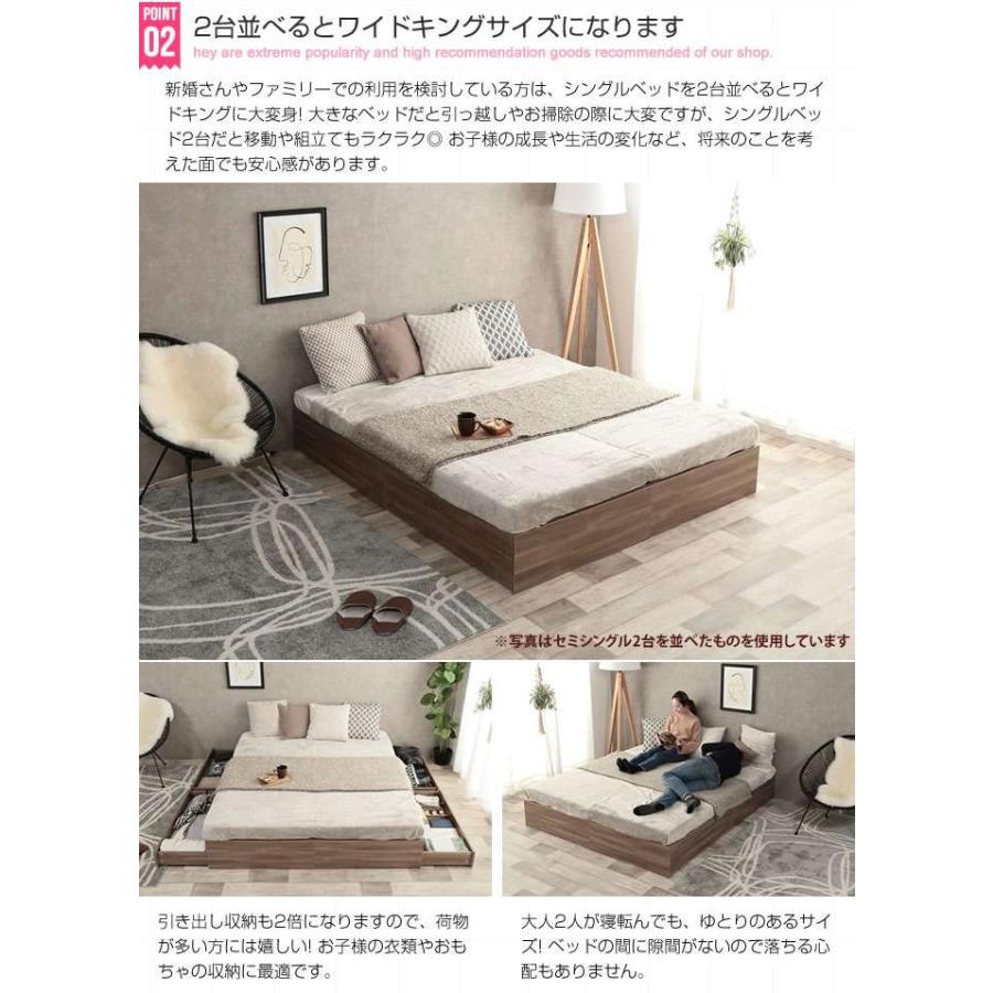 12日までポイント5倍 シングルサイズ Glad ヘッドレス 引き出し付き 