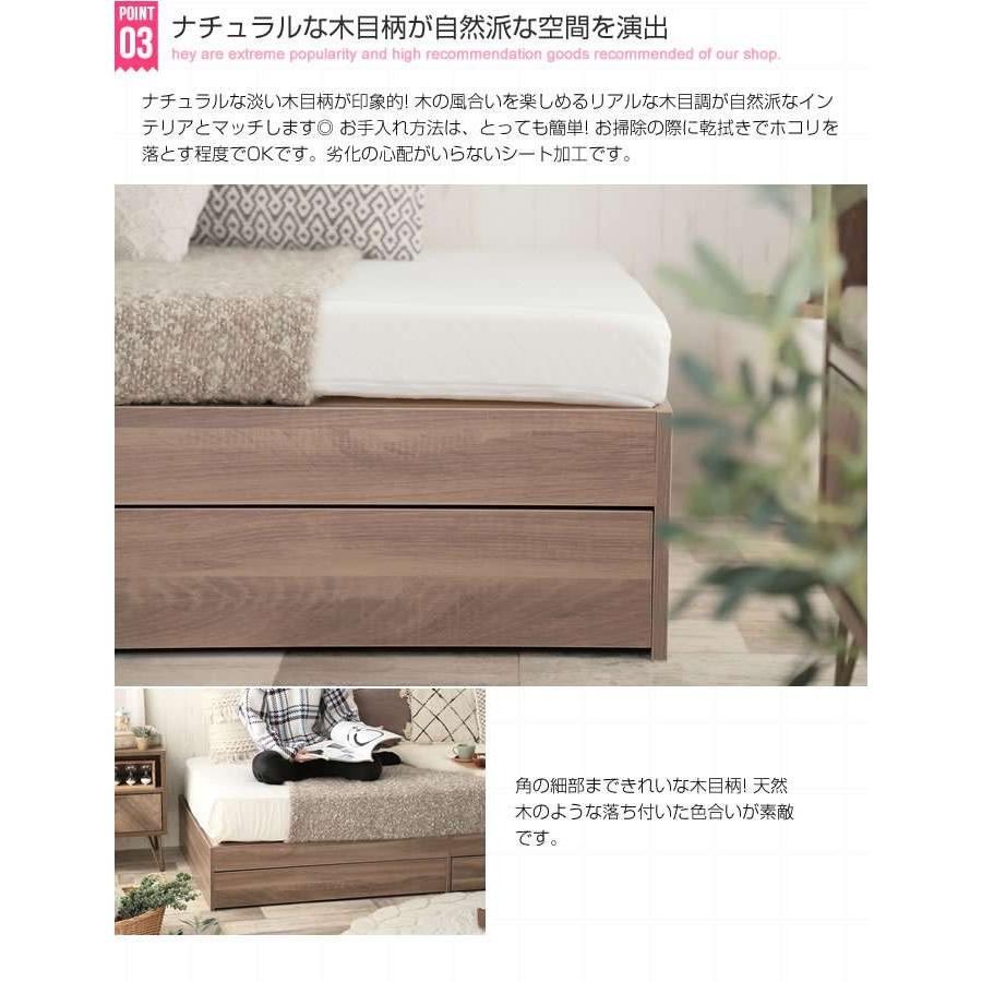 12日までポイント5倍 シングルサイズ Glad ヘッドレス 引き出し付き 