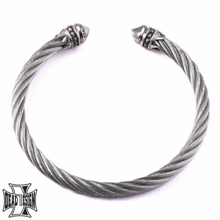 【極美品】4連ワイヤー　シルバーバングル DEAL DESIGN（ディールデザイン） ステンレス ワイヤー シルバー