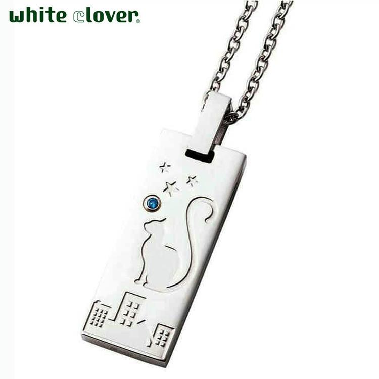 white clover（ホワイトクローバー） 猫 メンズ ネックレス 刻印可能