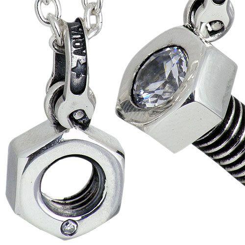 8日までポイント5倍 アクアシルバーAQUA SILVER シルバーネックレス ペアー ボルト ＆ ナット_2
