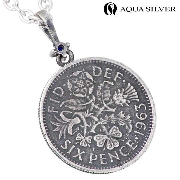 シルバー925 誕生石ネックレス　サファイア　アクアシルバー AQUA SILVER アクアシルバーAQUA シルバーネックレス メンズ