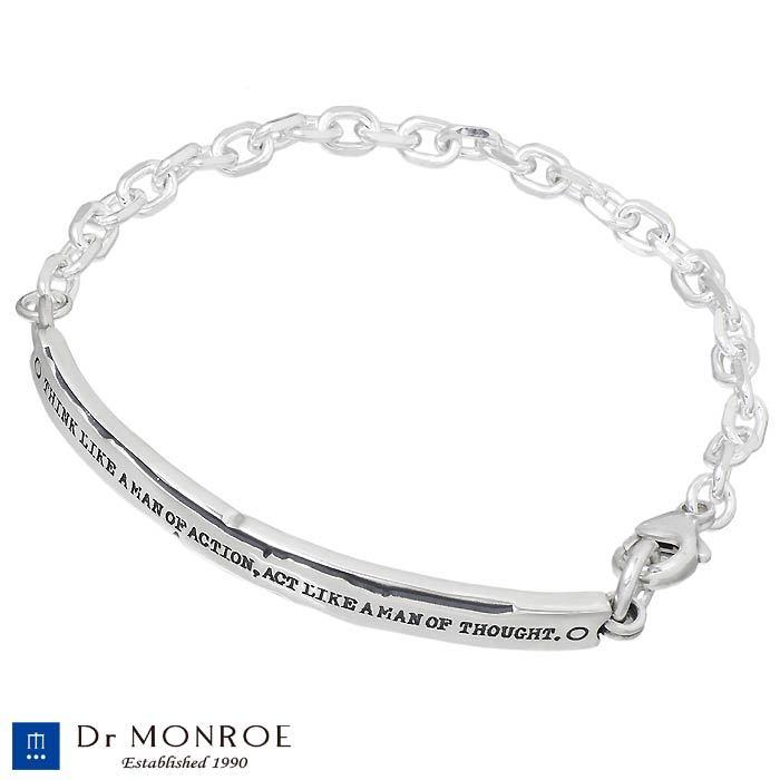 状態良【Dr MONROE】ブレスレット/シルバー/ブルートパーズ/SV925 メンズメカニカルIDブレスレット BR-26-SV