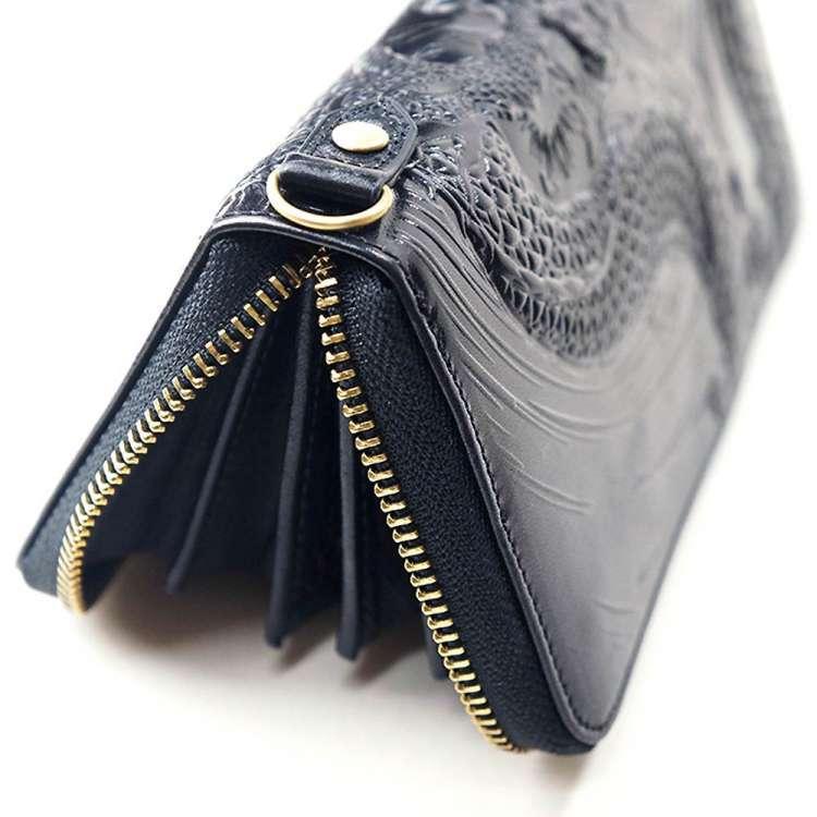 12日までポイント5倍 ドラゴン ラウンド エンボス 長財布 ロング