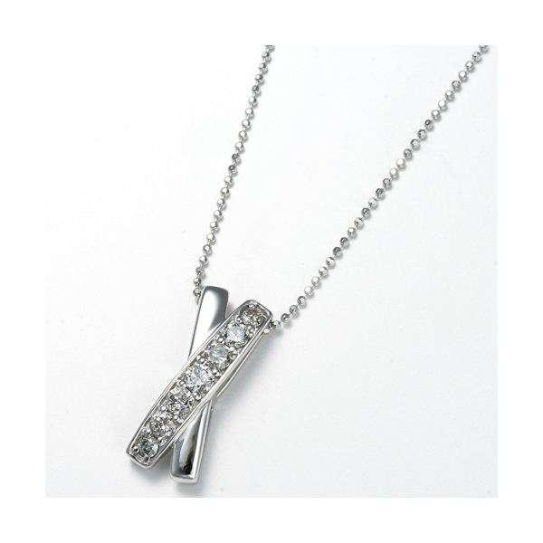 0.5ct ダブルクロスダイヤエタニティ ペンダント ネックレス