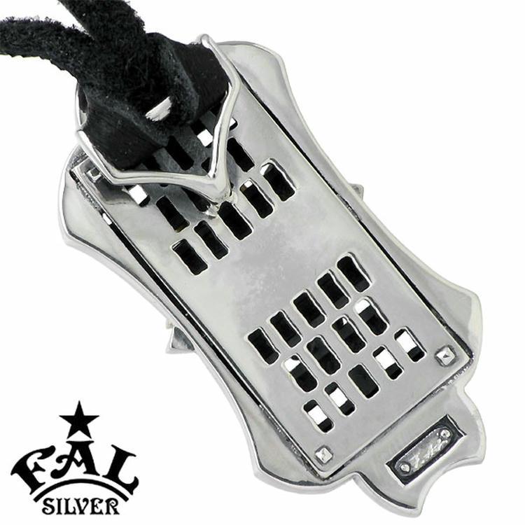 エフエーエル F.A.L FAL シルバーペンダント メンズ カーミラ ユリ レザー チョーカー K10の画像
