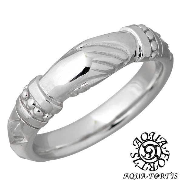 5/7までポイント5倍 アクアフォーティス AQUA FORTIS アクアシルバーハンドデザイン シルバーリング ダイヤモンド 指輪 7〜13号