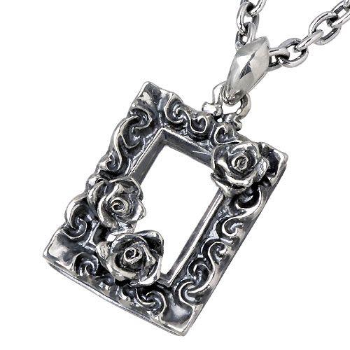 GIGOR ネックレス　薔薇と額縁　silver925 GIGOR（ジゴロウ） 8日までポイント5倍 薔薇フレーム シルバー