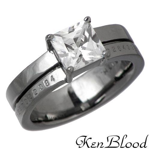 ケンブラッド KEN BLOOD スクエア CZ シルバーリング 指輪