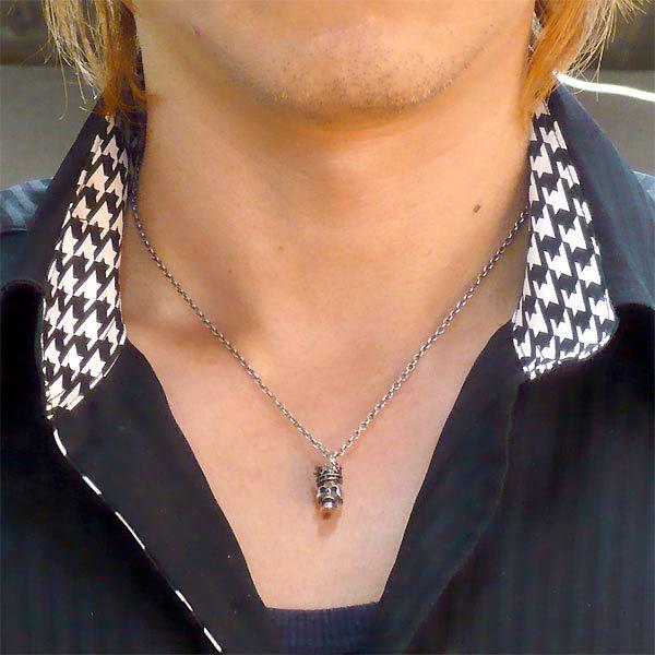 ケースミス K-SMITH 石噛み スカル シルバー ネックレス キュービック  