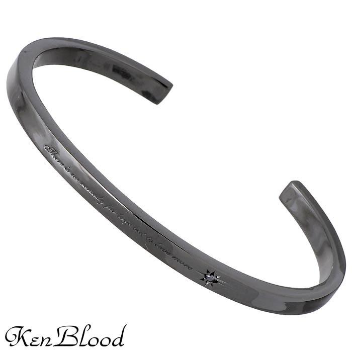 ケンブラッド KEN BLOOD シルバーバングル メンズ ダイヤモンド メッセージ
