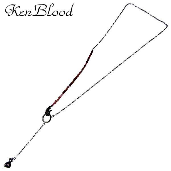 8日までポイント5倍 ケンブラッド KEN BLOOD スカル Y字 シルバーネックレス ピンクトルマリンの画像