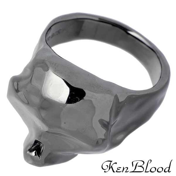 8日までポイント5倍 ケンブラッド KEN BLOOD スカル シルバーリング ブラック 指輪 ドクロ 15〜27号の画像