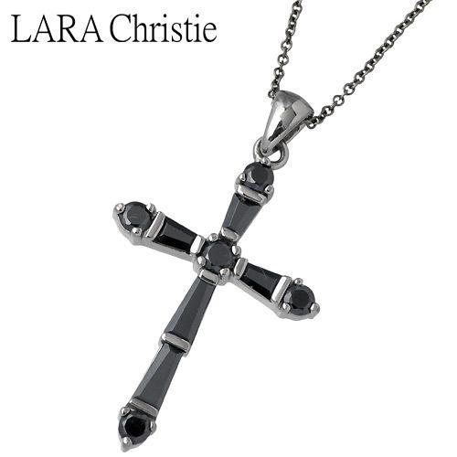 ララクリスティー LARA Christie シルバー ネックレス メンズ ホーリー クロス ブラックキュービック :LA-P0025-B