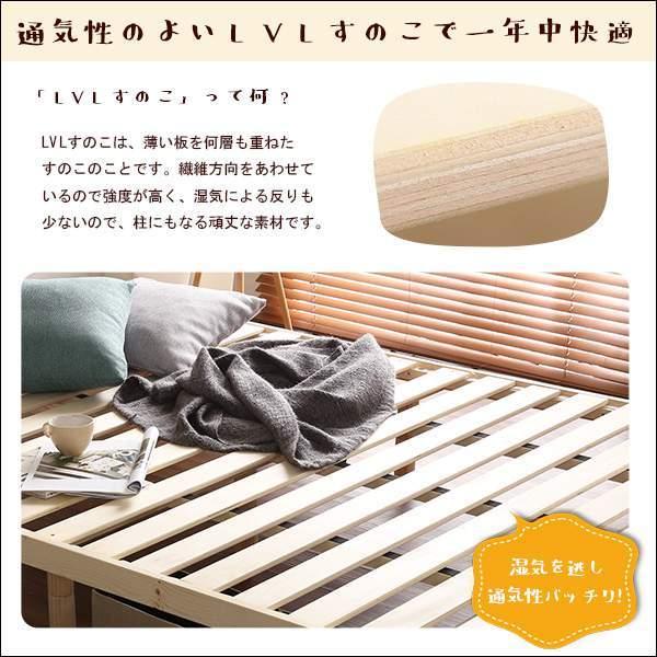 簡易宮セット パイン材 高さ3段階調整 脚付き すのこ ベッド フレーム