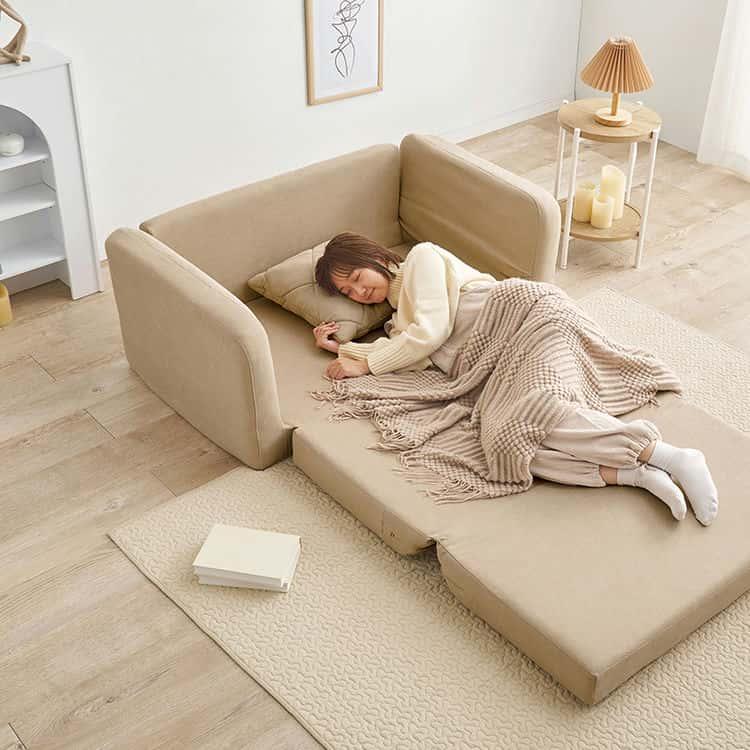 肘リクライニング ソファベッド 幅110cm ファブリック張り 肘リクライニング ソファベッド 幅110cm ファブリック張り