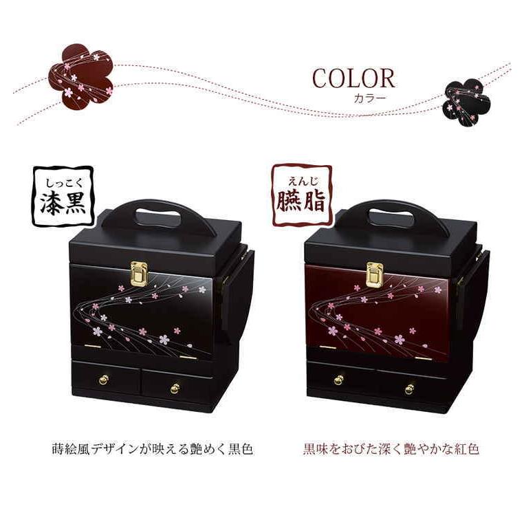 29日までポイント5倍 蒔絵調 コスメ ボックス バタフライ式ミニ