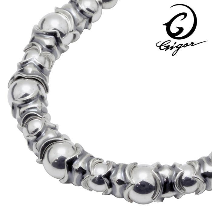 GIGOR レザーブレスレット　シルバー GIGOR（ジゴロウ） シルバーレザー ブレスレット ネイシス : Baby