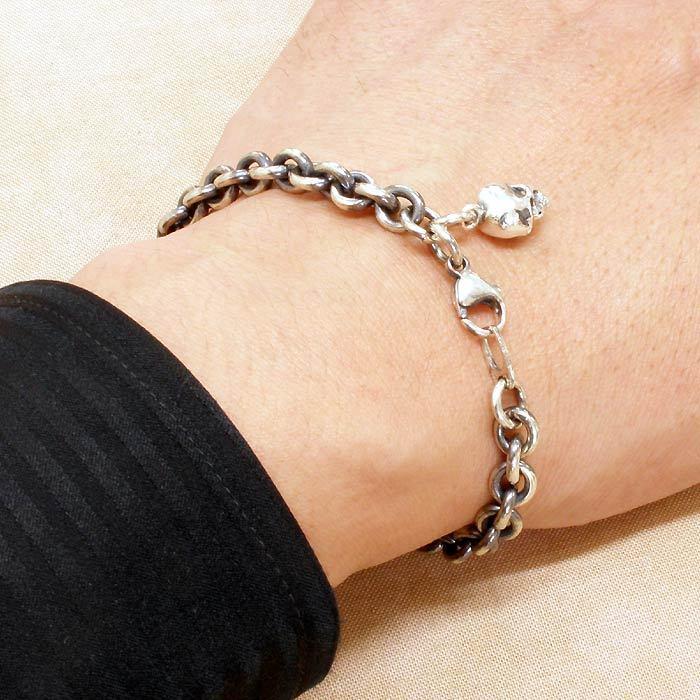 8日までポイント5倍 マジェスフィッセン Magische Vissen どくろ シルバーブレスレット メンズの画像