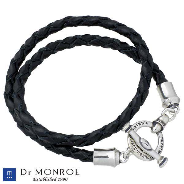 ドクターモンロー Dr MONROE 牛革 ブレスレット メンズ シルバー