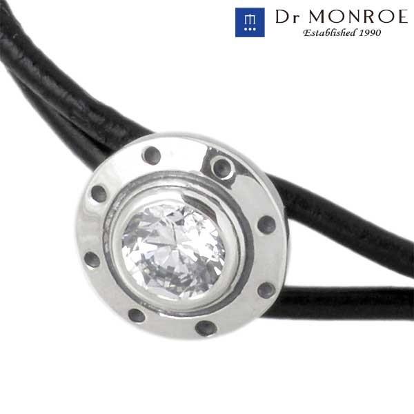 Dr MONROE（ドクターモンロー） シルバーレザー ブレスレット CZ 