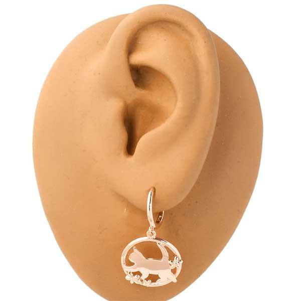 ブルーキャット Blue Cat シルバー猫 イヤークリップ 2個売り ピンク 