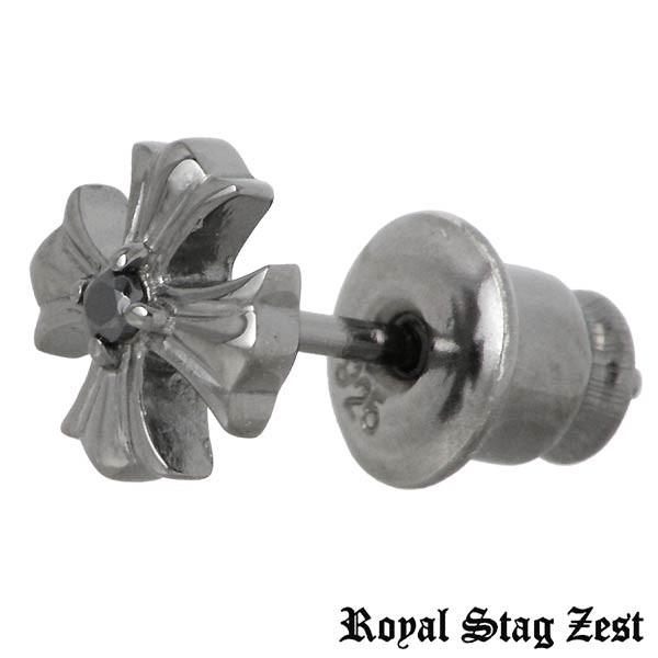 ロイヤルスタッグゼスト Royal Stag Zest クロス シルバー ピアス ブラックキュービック スタッドタイプ メンズ 1個売り 片耳用｜baby-sies｜02