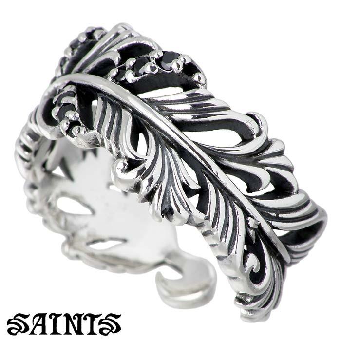 SILVER 指輪 SAINTS（セインツ） 12日までポイント5倍 ブラック ジルコニア