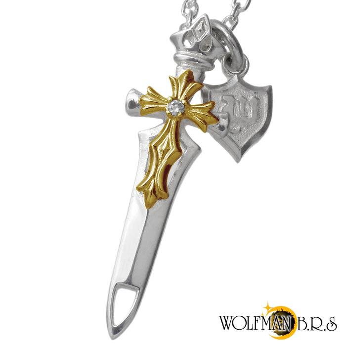 wolfman b.r.sウルフマン セイクリッドブレード チャーム付 シルバー WOLFMAN B.R.S 13日までポイント5倍 ウルフマンB.R.S